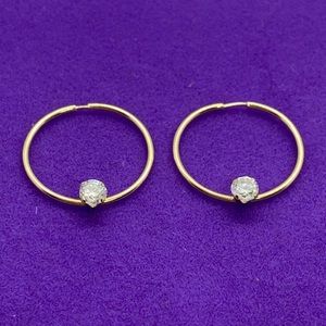 💛 Gold & CZ Hoop Earrings